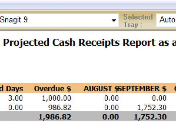 Debtors – Projected Cash Receipts